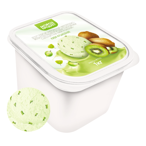 «MOROZPRODUCT» kiwi-gooseberry dessert whipped in ditches «MOROZPRODUCT» kiwi-gooseberry dessert whipped in ditches